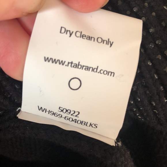 RtA “Celeste” Black Metallic Flecked Mini Sweater Dress, Size XL. Retail $455. - Picture 10 of 13